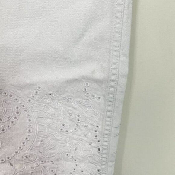 Ted Baker Marriaa Embroidered Hem High Rise Skinny Ankle Jean White Plus Size 34 - Picture 10 of 16